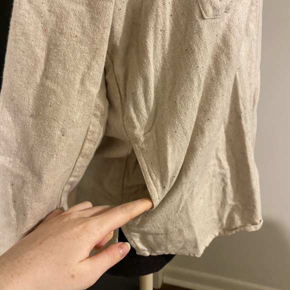 💜 Madewell Confetti Color Tan Flannel Button Down Shirt with Pockets - Picture 2 of 5